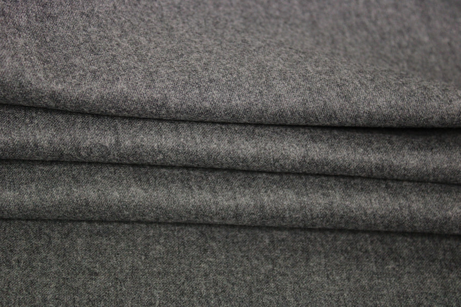 Tissu flanelle de laine contrecollé - gris