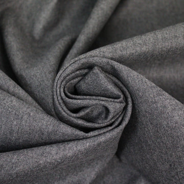 Tissu flanelle de laine contrecollé - gris