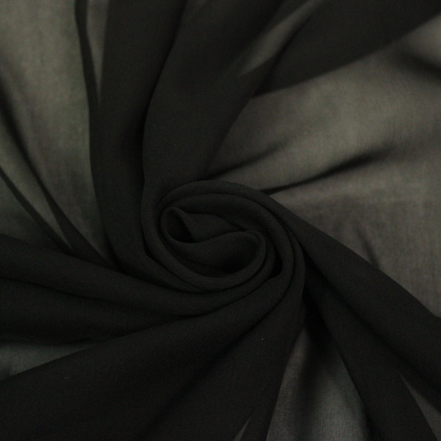 Tissu mousseline de soie - noir