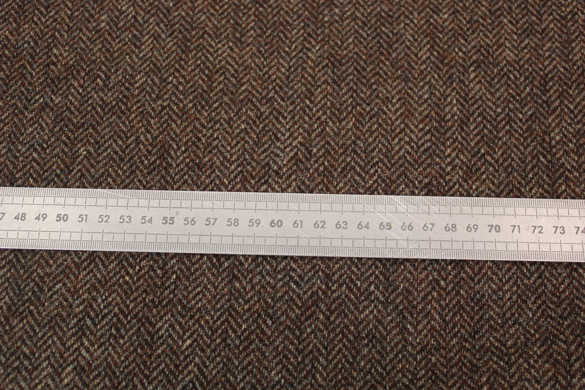 Tissu tweed laine chevron - ton moka