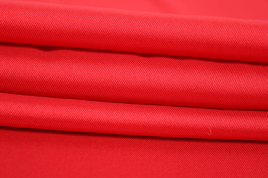 Tissu twill de soie stretch - rouge