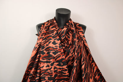 Tissu twill de soie - imprimé leopard - ton orangé - photo 4/4 | So Tissus