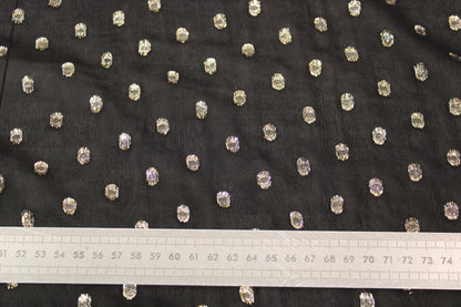 Tissu voile de viscose - noir à pois doré - photo 5/5 | So Tissus