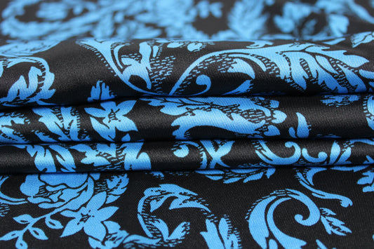 Tissu twill - imprimé fleuri - bleu - photo 2/5 | So Tissus