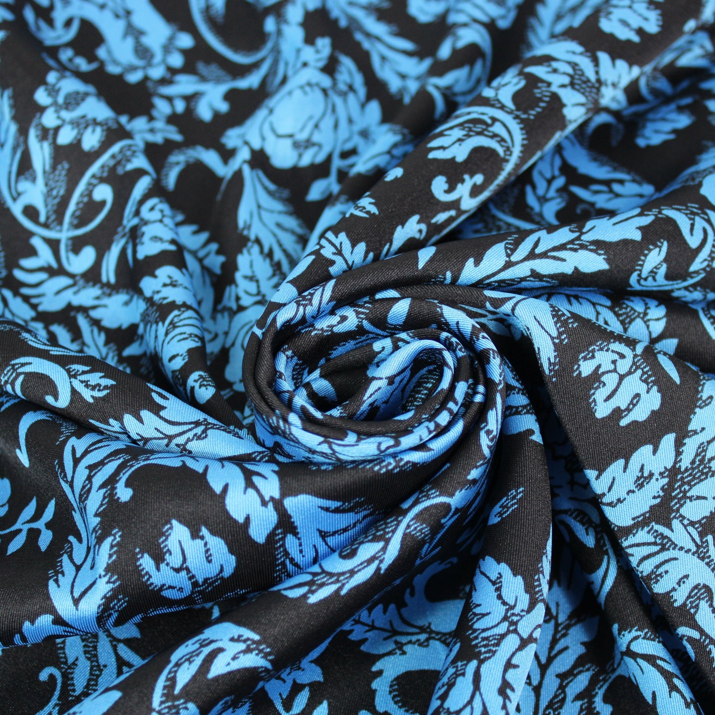 Tissu twill - imprimé fleuri - bleu - photo 1/5 | So Tissus