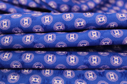 Tissu viscose - imprimé circulaire - rose et bleu - photo 2/5 | So Tissus