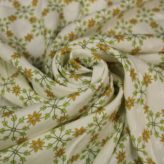 Tissu viscose - imprimé fleuri - jaune et vert - photo 1/5 | So Tissus