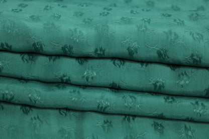Tissu viscose - imprimé petite fleur ton sur ton - vert sapin - photo 2/5 | So Tissus
