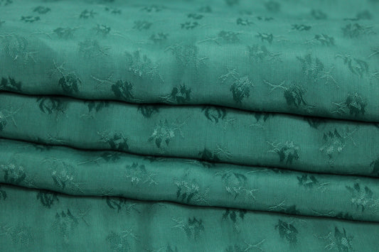 Tissu viscose - imprimé petite fleur ton sur ton - vert sapin - photo 2/5 | So Tissus