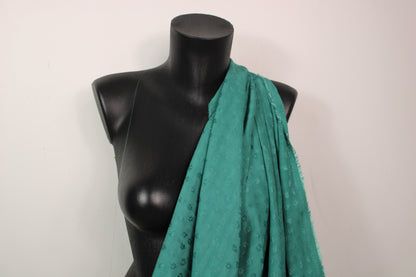 Tissu viscose - imprimé petite fleur ton sur ton - vert sapin - photo 3/5 | So Tissus
