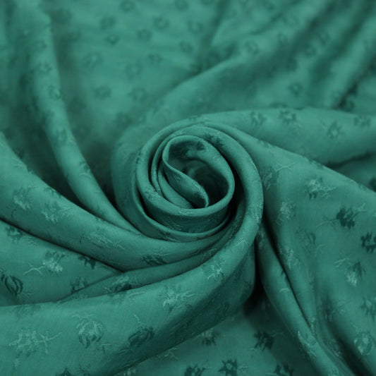 Tissu viscose - imprimé petite fleur ton sur ton - vert sapin - photo 1/5 | So Tissus