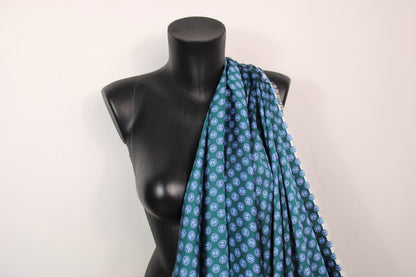 Tissu twill  - imprimé circulaire - vert sapin et rose - photo 3/5 | So Tissus