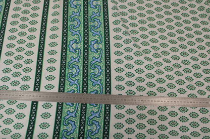 Tissu viscose - imprimé abstrait - rayure verte - ton vert d'eau - photo 5/5 | So Tissus