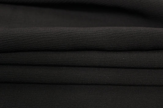 Tissu crêpe lourd texture - noir - photo 2/4 | So Tissus