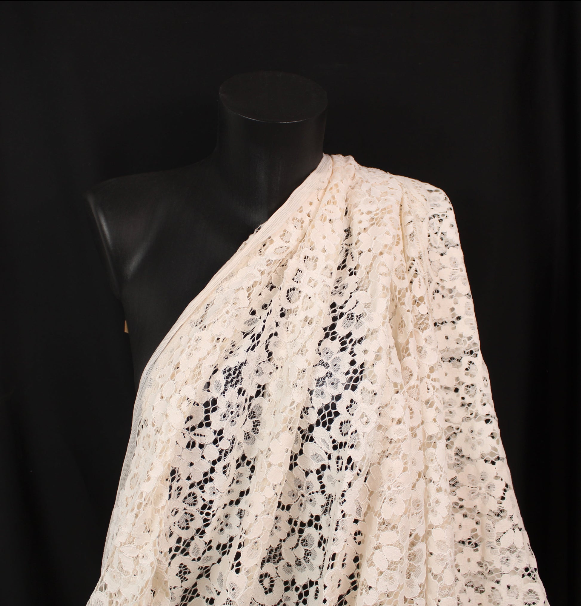 Tissu dentelle fleuri - écru - photo 3/5 | So Tissus