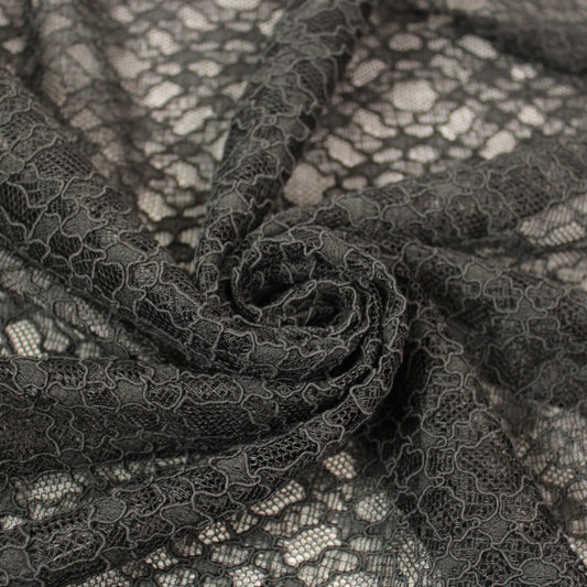 Tissu dentelle geométrique - noir - photo 1/5 | So Tissus