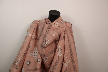 Tissu viscose - imprimé cachemire et fleur - ton rose - photo 4/5 | So Tissus