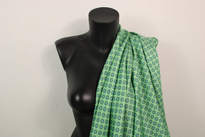 Tissu twill de soie - imprimé circulaire - vert d'eau et bleu - photo 3/5 | So Tissus