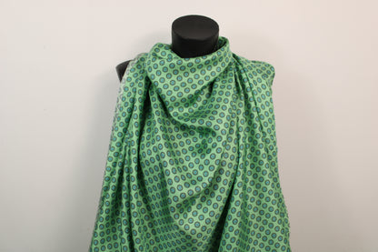 Tissu twill de soie - imprimé circulaire - vert d'eau et bleu - photo 4/5 | So Tissus