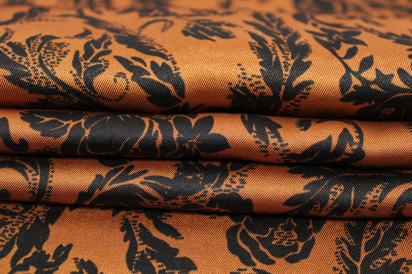 Tissu twill - imprimé fleuri - ton orangé - photo 2/5 | So Tissus