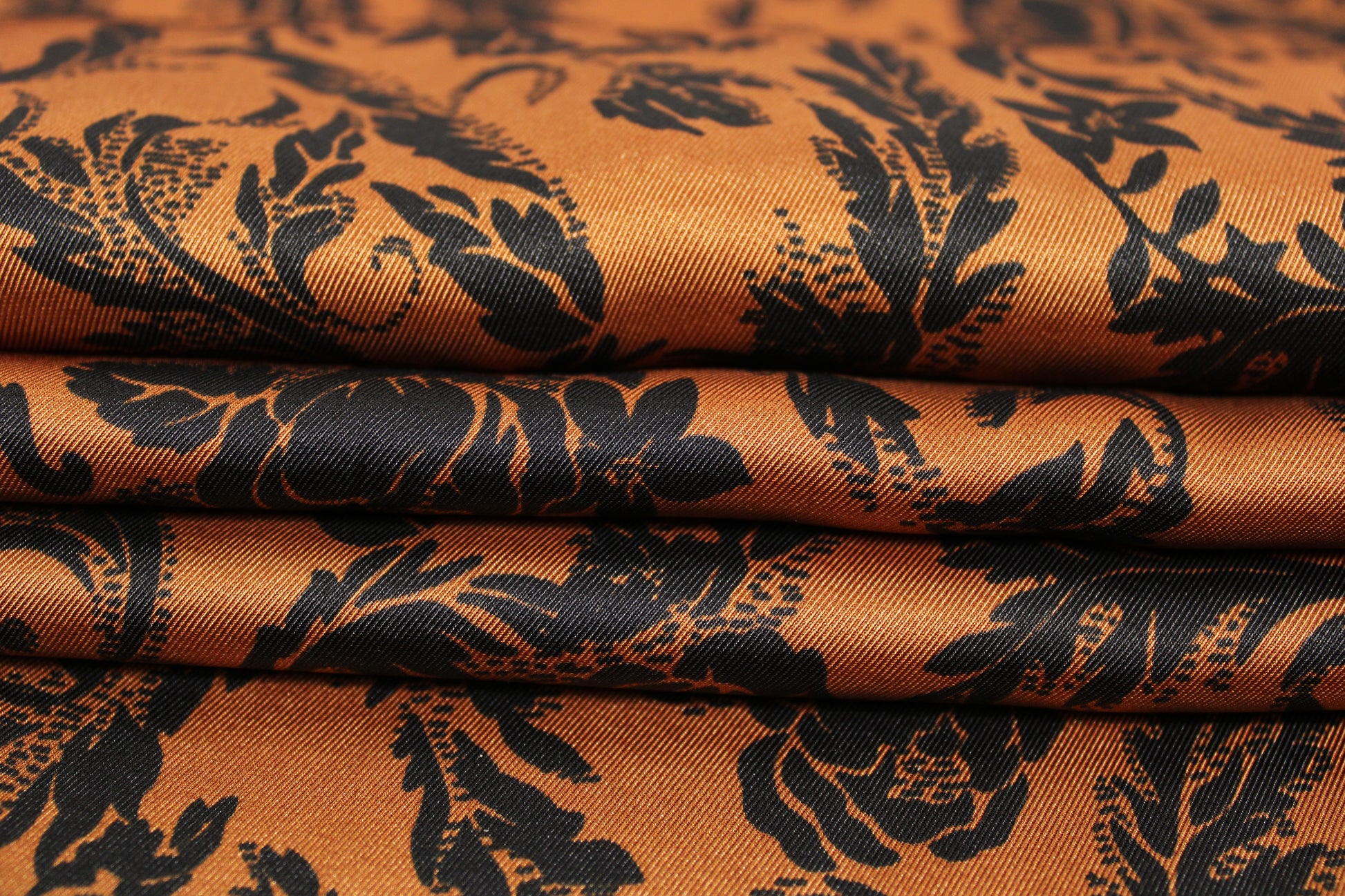 Tissu twill - imprimé fleuri - ton orangé - photo 2/5 | So Tissus