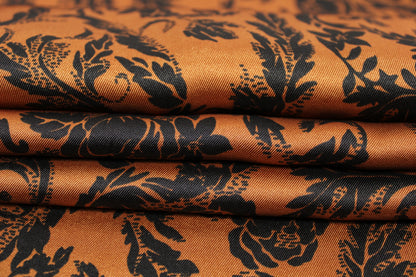 Tissu twill - imprimé fleuri - ton orangé - photo 2/5 | So Tissus