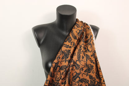 Tissu twill - imprimé fleuri - ton orangé - photo 3/5 | So Tissus