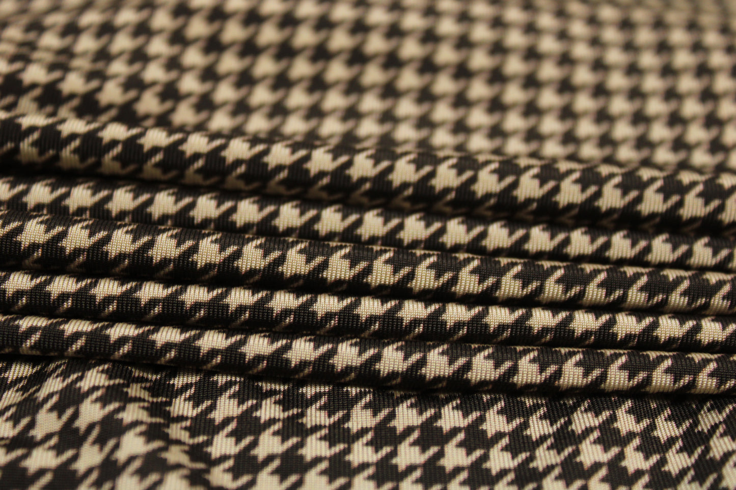 Tissu maille - imprimé pied de poule - marron et beige - photo 2/5 | So Tissus