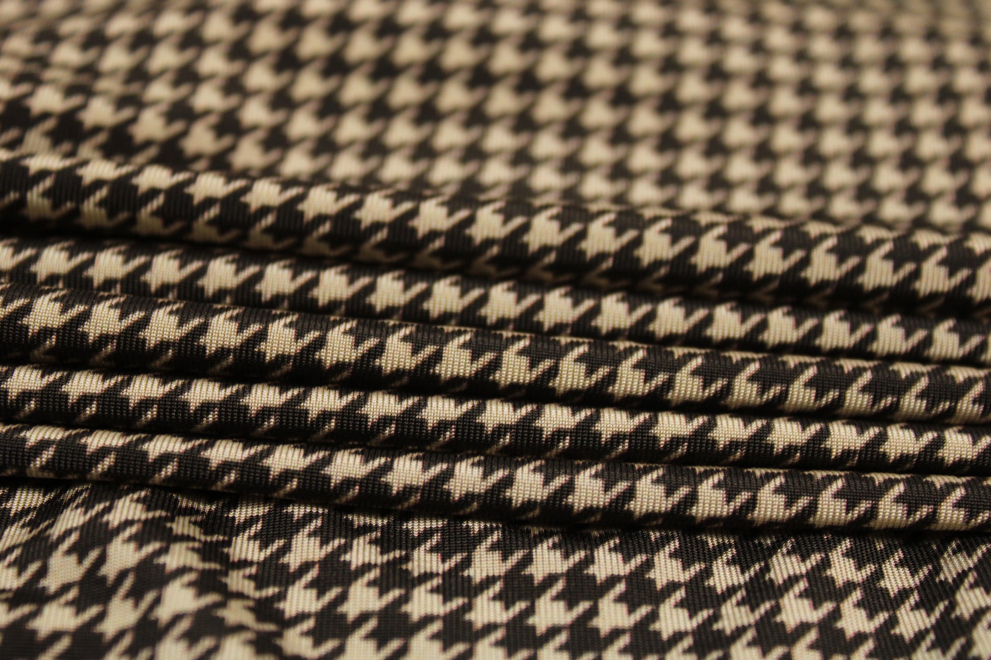 Tissu maille - imprimé pied de poule - marron et beige - photo 2/5 | So Tissus