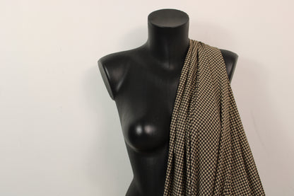Tissu maille - imprimé pied de poule - marron et beige - photo 3/5 | So Tissus