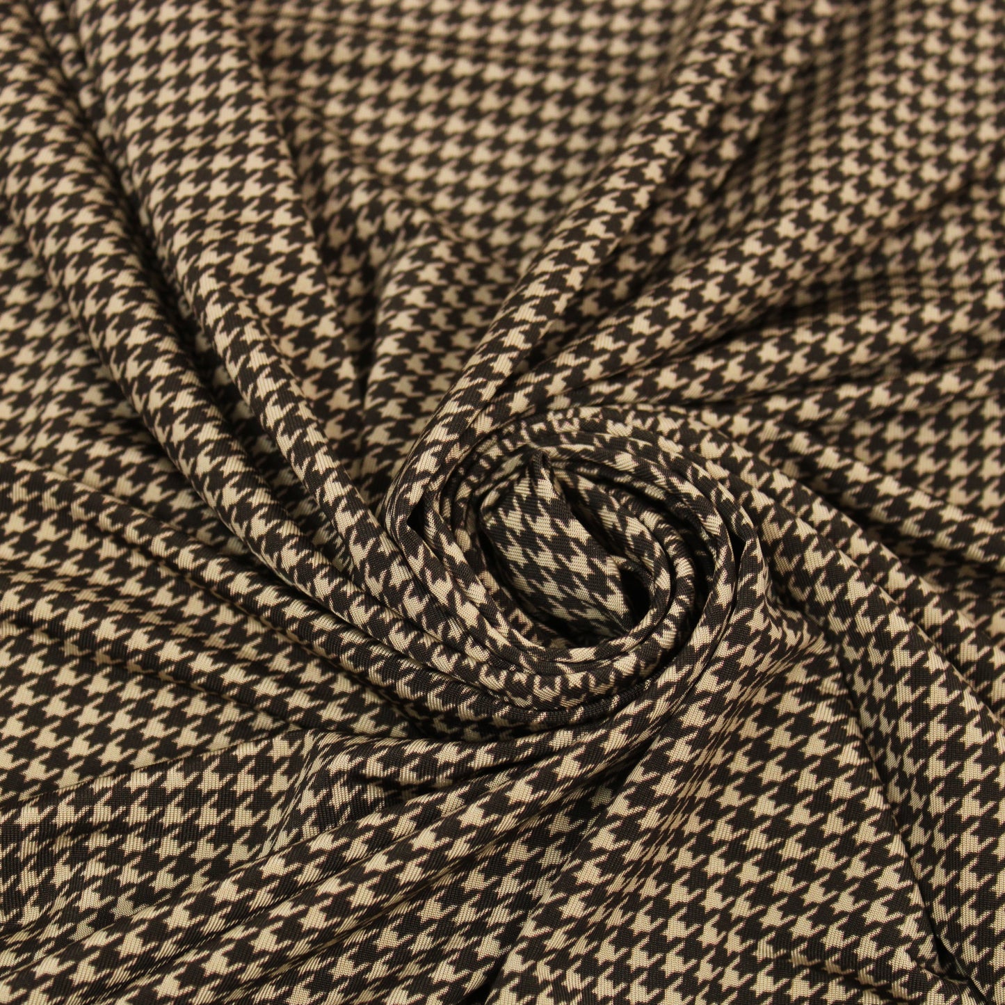 Tissu maille - imprimé pied de poule - marron et beige - photo 1/5 | So Tissus