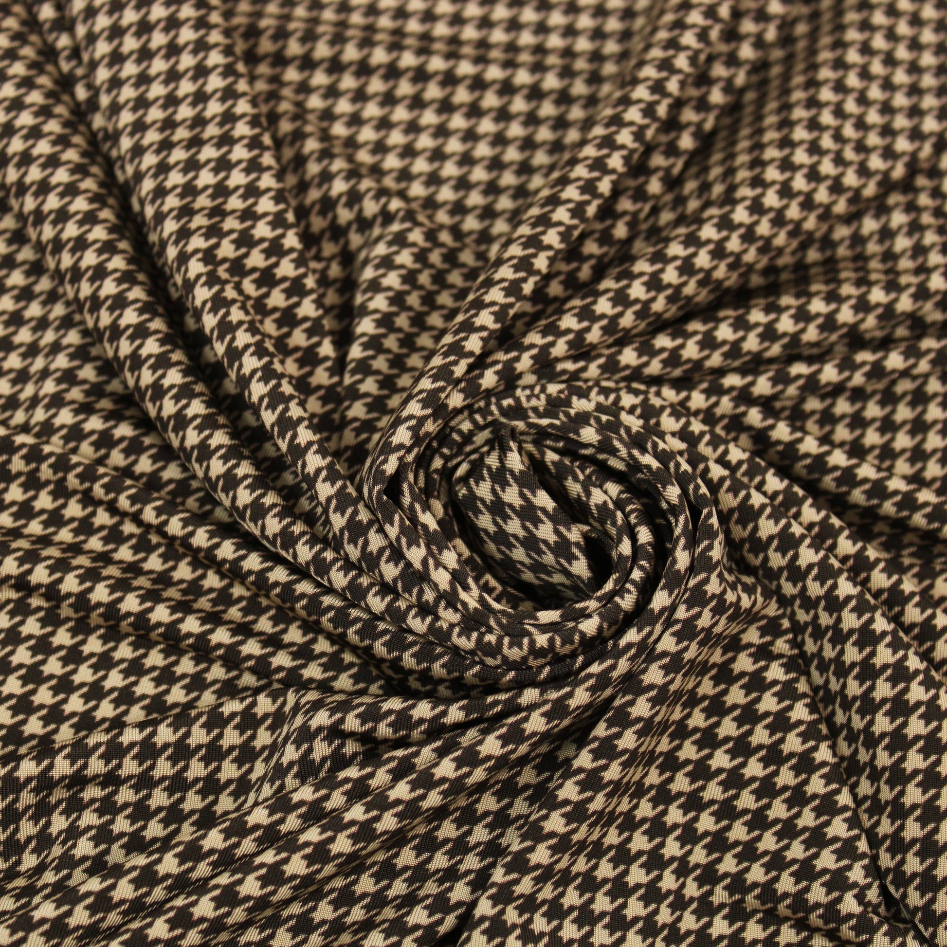 Tissu maille - imprimé pied de poule - marron et beige - photo 1/5 | So Tissus