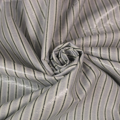 Tissu coton enduit  - à rayure - blanc bleu et noir - photo 1/5 | So Tissus