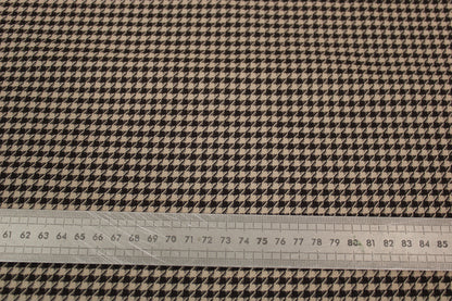 Tissu crêpe de laine stretch laine - pieds de poule - marron et beige - photo 5/5 | So Tissus