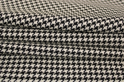 Tissu tweed - imprimé pied de poule - noir et blanc - photo 2/5 | So Tissus