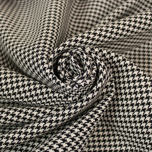 Tissu tweed - imprimé pied de poule - noir et blanc - photo 1/5 | So Tissus