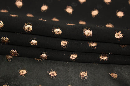 Tissu crêpe georgette  - imprimé tacheté - noir et cuivre - photo 2/6 | So Tissus