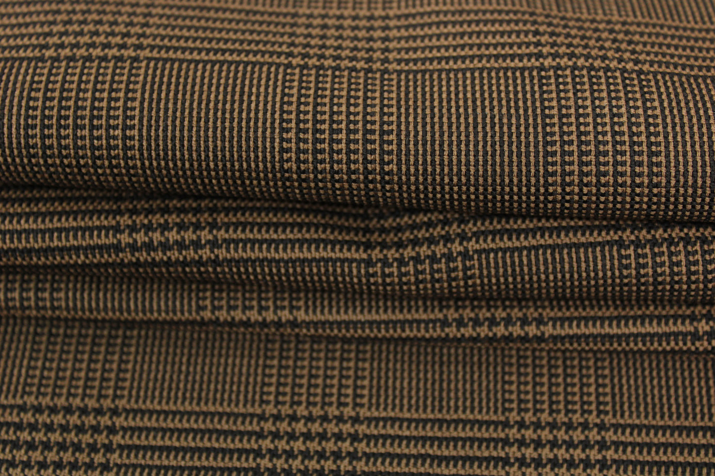Tissu crêpe de laine - prince de galles - marron et noir - photo 2/5 | So Tissus