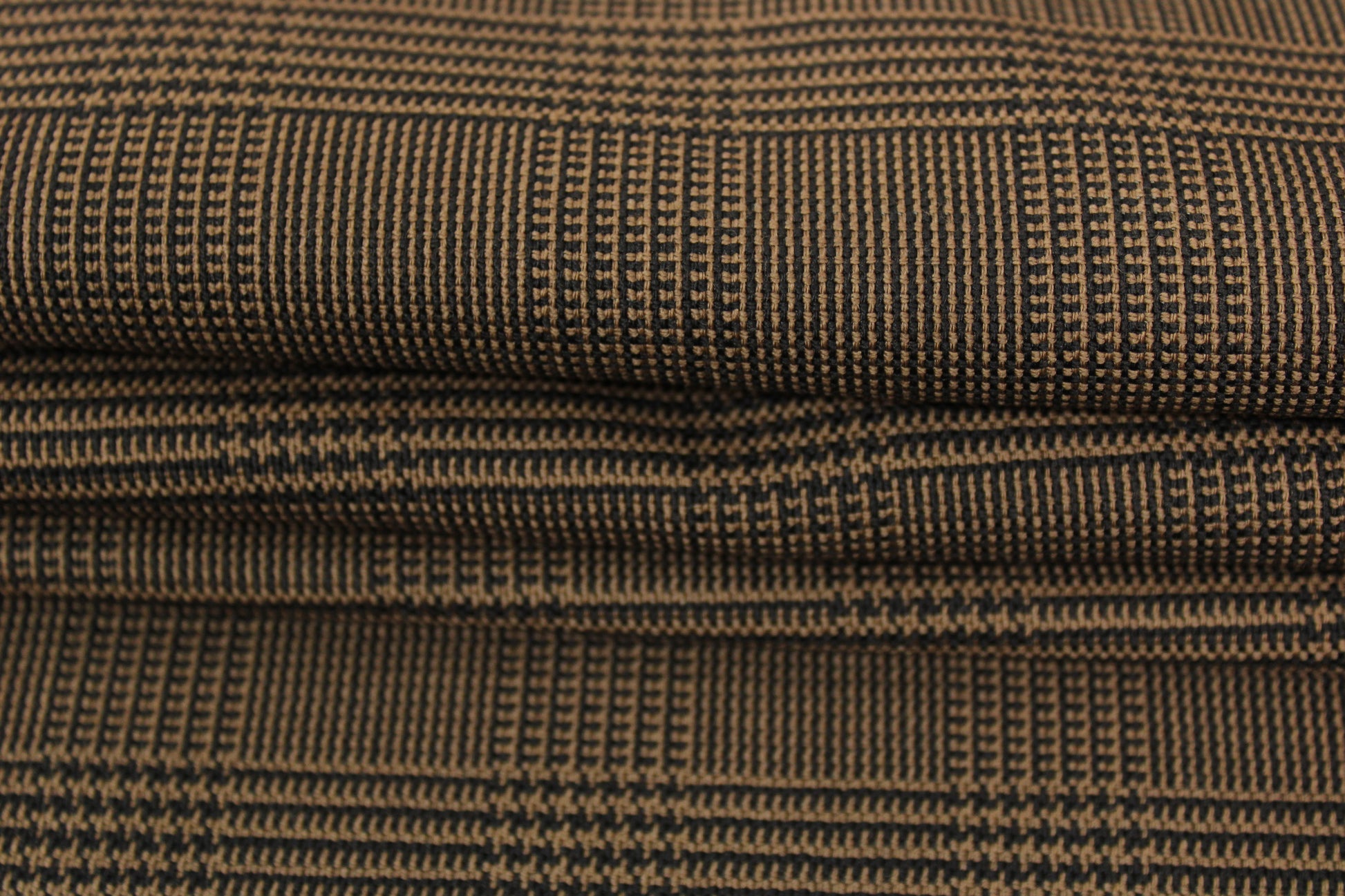Tissu crêpe de laine - prince de galles - marron et noir - photo 2/5 | So Tissus