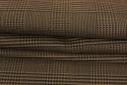 Tissu crêpe de laine - prince de galles - marron et noir - photo 2/5 | So Tissus