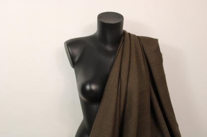 Tissu crêpe de laine - prince de galles - marron et noir - photo 3/5 | So Tissus