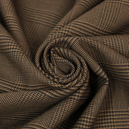 Tissu crêpe de laine - prince de galles - marron et noir - photo 1/5 | So Tissus