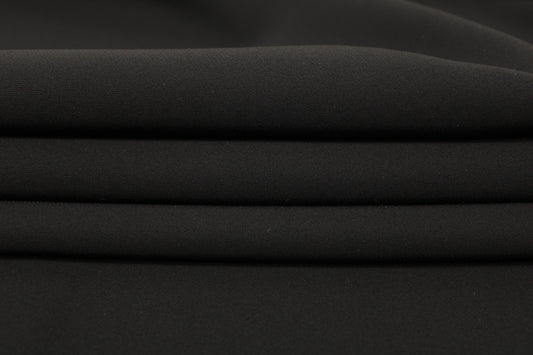 Tissu double crêpe stretch - noir - photo 2/4 | So Tissus