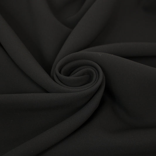 Tissu double crêpe stretch - noir - photo 1/4 | So Tissus