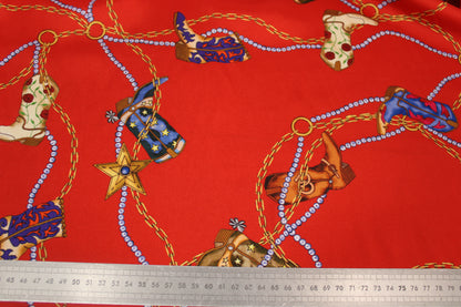 Tissu twill - imprimé santiags - rouge et multicolore - photo 5/5 | So Tissus