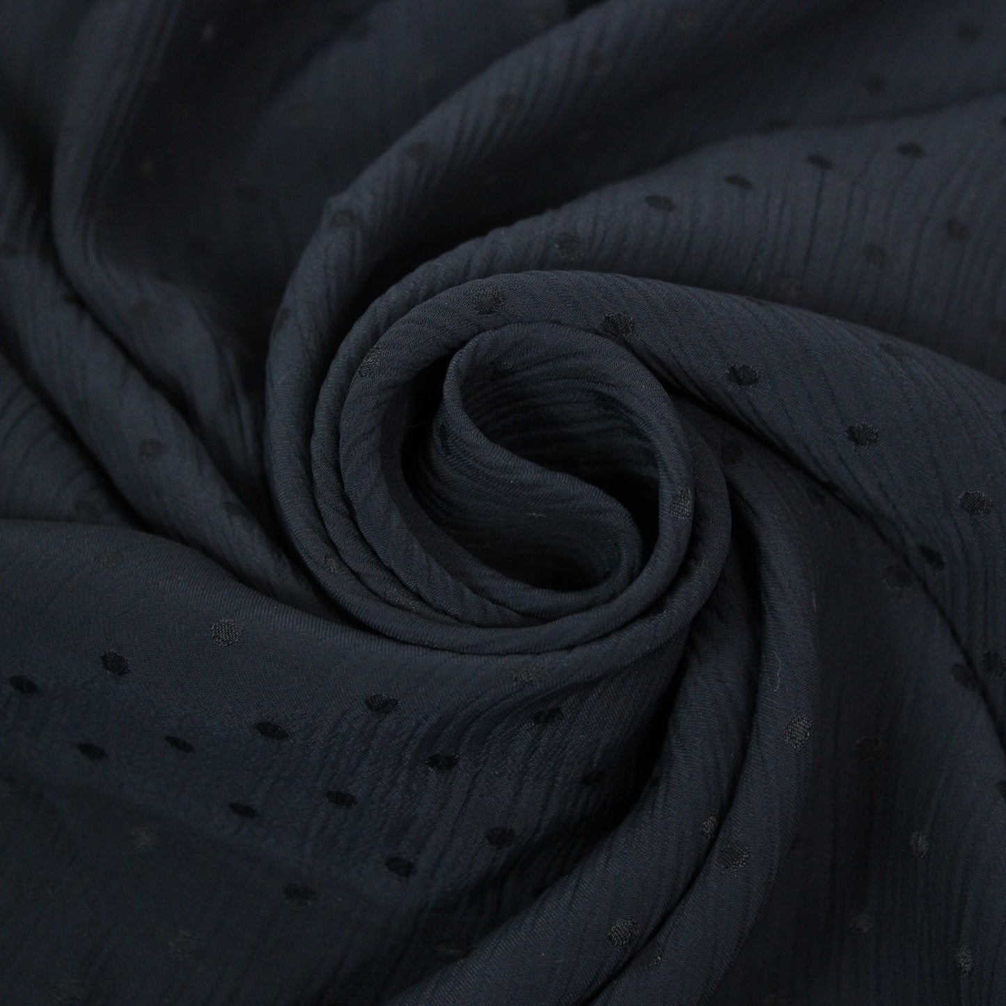 Tissu crêpon viscose - à pois - bleu marine - photo 1/5 | So Tissus