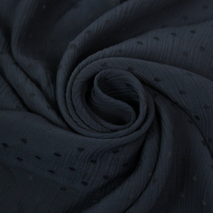 Tissu crêpon viscose - à pois - bleu marine - photo 1/5 | So Tissus