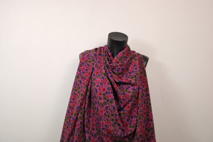 Tissu crêpe - imprimé fleuri- ton vieux rose - photo 4/5 | So Tissus