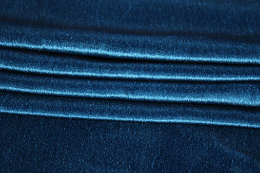 Tissu maille velours - bleu de prusse - photo 2/4 | So Tissus