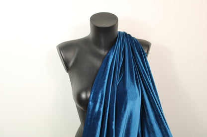 Tissu maille velours - bleu de prusse - photo 3/4 | So Tissus
